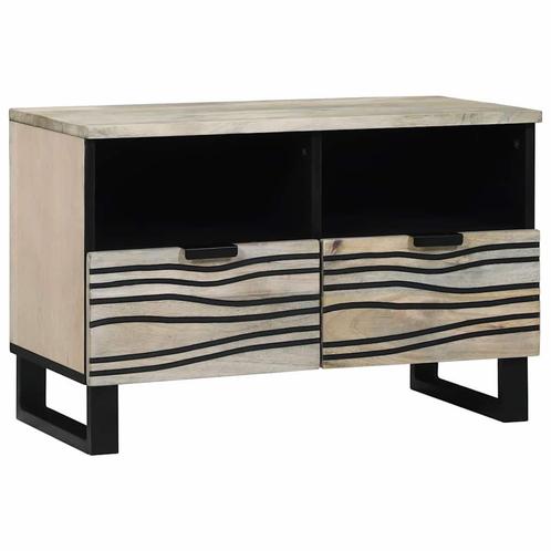 vidaXL TV Kast met lade Wit 70 x 33 x 46 cm massief, Huis en Inrichting, Kasten | Televisiemeubels, Nieuw, Minder dan 50 cm, Overige houtsoorten