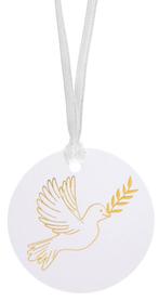 Kaartje Vredesduif aan satijn lint, Verzenden, Nieuw, Materiaal