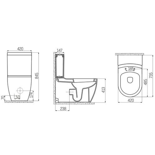 Toiletpot Staand Boss & Wessing Grande Met Bidet Onder En, Doe-het-zelf en Verbouw, Sanitair, Ophalen of Verzenden