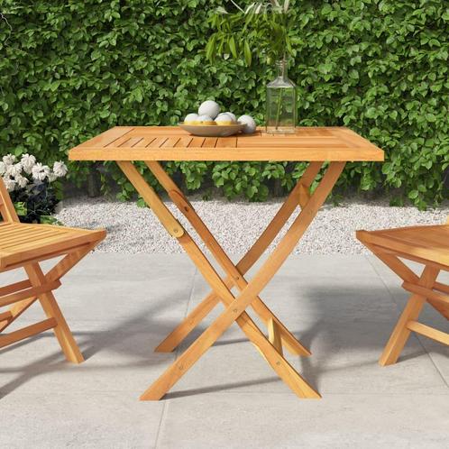 vidaXL Tuintafel inklapbaar 85x85x76 cm massief teakhout, Tuin en Terras, Tuintafels, Nieuw, Hout, Verzenden