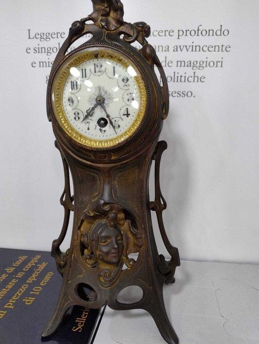 Pendule - Art Nouveau Brons - 1850-1900, Antiek en Kunst, Antiek | Klokken