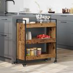 vidaXL Keuken Trolley Oud hout 70 x 30 x 82 cm Bewerkt hout, Huis en Inrichting, Keuken | Keukenbenodigdheden, Verzenden, Nieuw