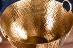 Handgemaakte decoratieve kom ORIENT 40cm goudkleurig metaal, Nieuw, Ophalen of Verzenden