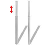 vidaXL Tafelpoten telescopisch geborsteld nikkel  710 mm -, Huis en Inrichting, Tafelonderdelen, Verzenden, Nieuw