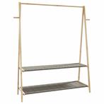 vidaXL Kledingrek met schappen 132x45,5x150,5 cm bamboe, Kleding | Dames, Kledingrekken, Verzenden, Nieuw