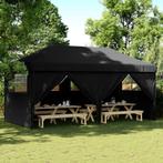 Partytent inklapbaar pop-up met 4 zijwanden zwart, Verzenden, Nieuw