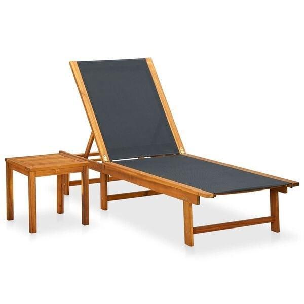 Ligstoel acaciahout & tafel | tweedekansje | 56% korting, Tuin en Terras, Tuinstoelen, Nieuw, Hout, Ophalen of Verzenden