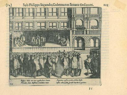 Historische prent van Antwerp, Antiek en Kunst, Kunst | Etsen en Gravures