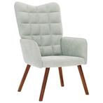 Relaxstoel Lichtgrijs Fluwelen | OP=OP | Super Comfort!, Huis en Inrichting, Stoelen, Ophalen of Verzenden, Nieuw, Grijs