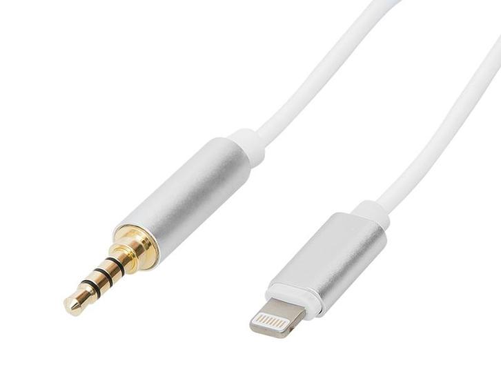 Lightning naar Mini Jack 3,5mm Kabel - 1 meter - Wit, Audio, Tv en Foto, Audiokabels en Televisiekabels, Minder dan 2 meter, Overige kabels