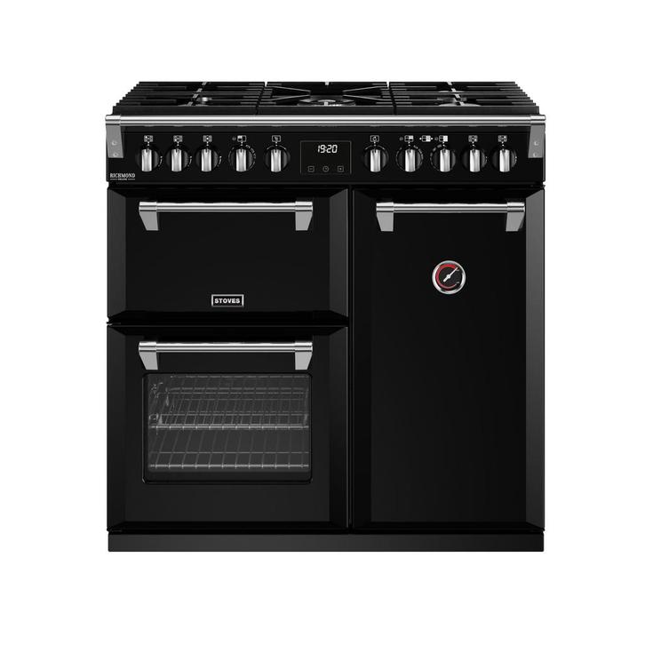 Stoves Richmond D900 DF Deluxe 90 cm gasfornuis zwart, Witgoed en Apparatuur, Fornuizen, Vrijstaand, 5 kookzones of meer, Energieklasse A of zuiniger