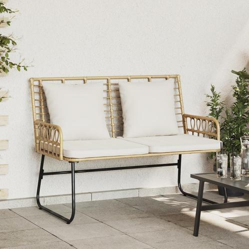 vidaXL Tuinbank Zwart, Antraciet 113 x 69 x 83 cm Poly riet,, Tuin en Terras, Tuinsets en Loungesets, Nieuw, Rotan, Verzenden