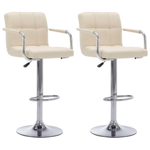 vidaXL Barstoelen 2 st stof crème, Huis en Inrichting, Barkrukken, Nieuw, Verzenden