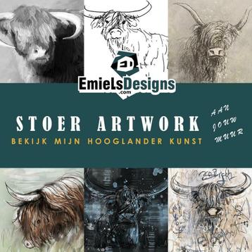 Stoer artwork | Shop een Hooglander schilderij aan jouw muur beschikbaar voor biedingen