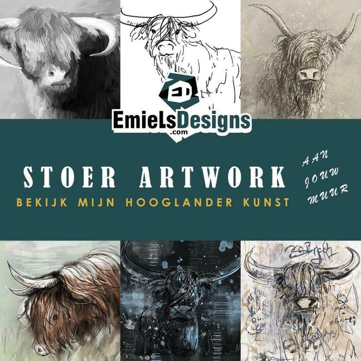 Stoer artwork | Shop een Hooglander schilderij aan jouw muur, Huis en Inrichting, Woonaccessoires | Schilderijen, Tekeningen en Foto's