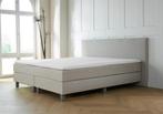 ACTIE! Boxspring Malaga 140 200 Beige, Huis en Inrichting, Verzenden, Beige, Nieuw, 140 cm