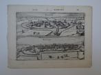 gravure, vogelvlucht zicht op Sloten IJlst Guicciardini 1619, Antiek en Kunst, Verzenden