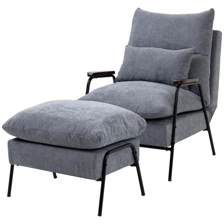 TRUUSK Relaxstoel met Kruk - Televisiestoel met Ligfunctie -, Huis en Inrichting, Fauteuils, Nieuw, Verzenden