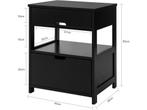 SoBuy FRG258-SCH - Nachtkastje - 2 Laden en 2 Planken -, Huis en Inrichting, Woonaccessoires | Overige, Verzenden, Nieuw