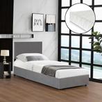 Eenpersoonsbed Juva met matras en opbergruimte 90x200 cm gri, Huis en Inrichting, Verzenden, Nieuw