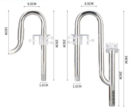 Osaka stainless steel buitenfilter aansluitset 16mm met skim, Dieren en Toebehoren, Vissen | Aquaria en Toebehoren, Filter of Co2