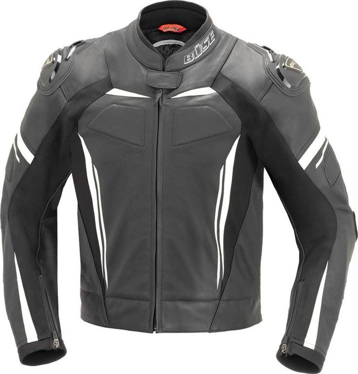 Büse Imola Zwart Wit Leren Jas, Motoren, Kleding | Motorkleding, Heren, Nieuw met kaartje, Jas | leer, Verzenden