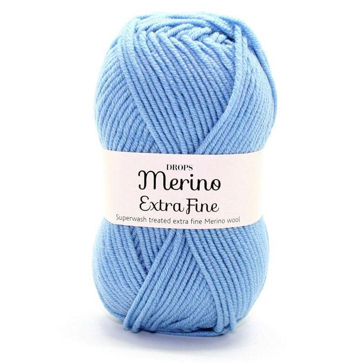 DROPS Merino Extra Fine Uni Colour - 19 droomblauw - Wol G, Hobby en Vrije tijd, Breien en Haken, Ophalen of Verzenden