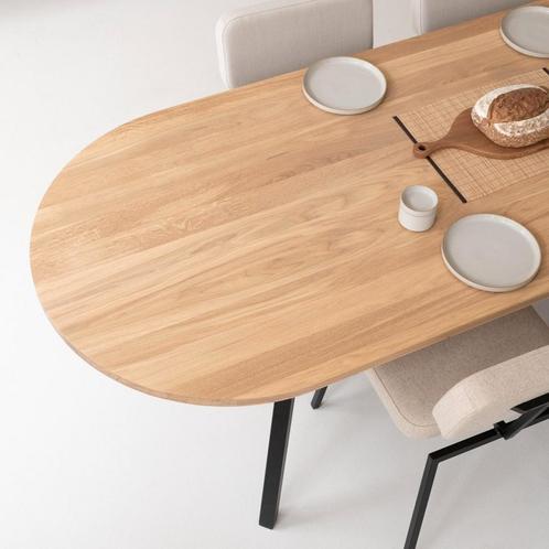 Tafel plat ovaal massief eikenhout - Driehoek, Huis en Inrichting, Tafels | Eettafels