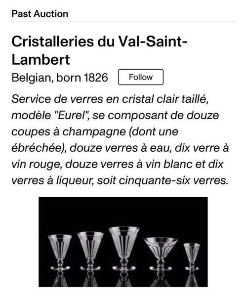 Val Saint Lambert - Wijnglas (11) - Eurel - Kristal, Antiek en Kunst, Antiek | Meubels | Tafels