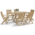 vidaXL 7-delige Tuinset massief acaciahout, Tuin en Terras, Tuinsets en Loungesets, 6 zitplaatsen, Nieuw, Tuinset, Verzenden
