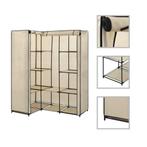vidaXL Hoekkledingkast 130x87x169 cm crème, Verzenden, Nieuw