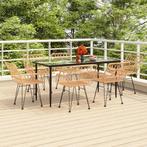 vidaXL 7-delige Tuinset poly rattan, 6 zitplaatsen, Nieuw, Tuinset, Verzenden