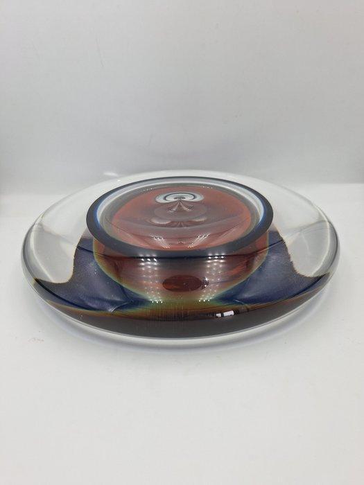 Glasfabriek Leerdam - floris meydam - sculptuur, Disc - 6 cm, Antiek en Kunst, Antiek | Glas en Kristal