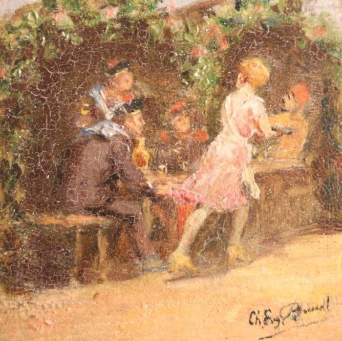 Charles Eugène Bunel (1863) - Miniatuur paneeltje met, Antiek en Kunst, Kunst | Schilderijen | Klassiek