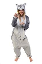 Onesie Grijze Wolf Pak XL-XXL Wolvenpak Kostuum Grijs Husky, Carnaval, Ophalen of Verzenden, Kleding, Maat 56/58 (XL)
