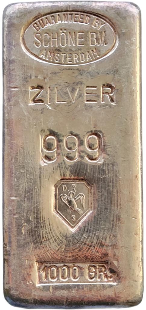 Schöne Edelmetaal B.V Amsterdam 1 kg zilverbaar, Postzegels en Munten, Edelmetalen en Baren, Zilver, Verzenden