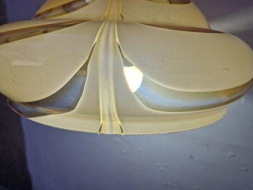 Plafondlamp - Glas, Messing - Amber/oranje kroonluchter, Antiek en Kunst, Antiek | Lampen