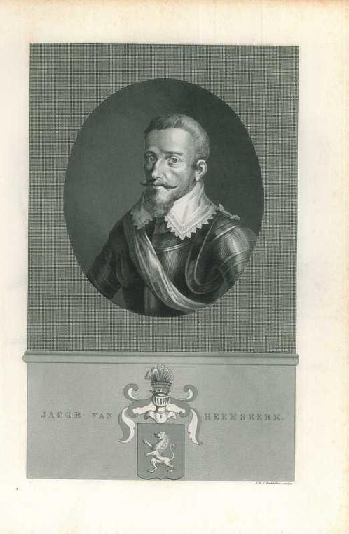 Portrait of Jacob van Heemskerck, Antiek en Kunst, Kunst | Etsen en Gravures