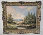 Rolf Hölter (1941) - Landschaft mit Schäfer und Blick ins, Antiek en Kunst