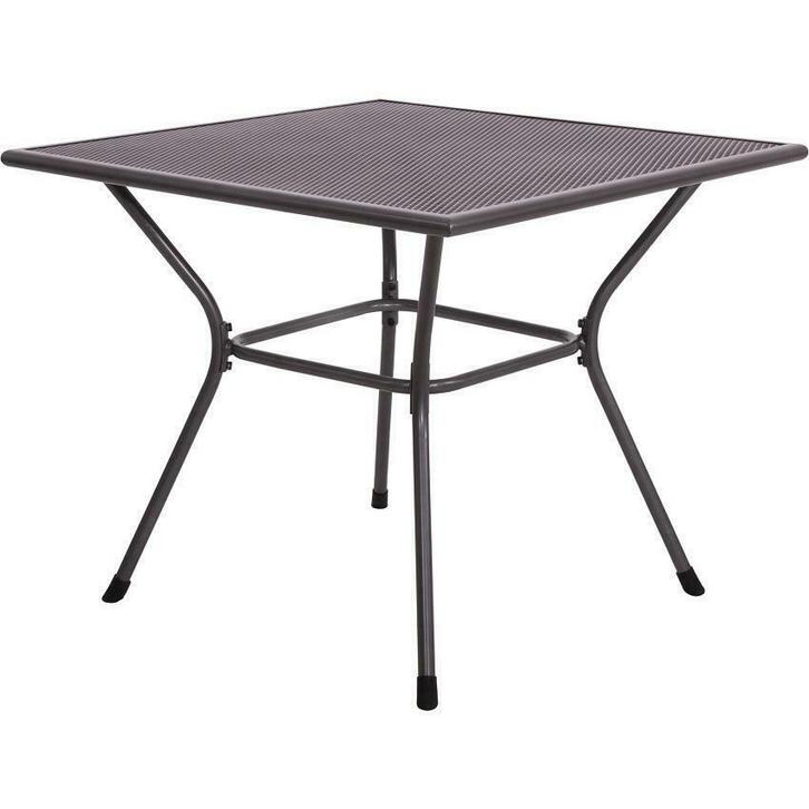 Tuintafel Nordic vierkant 90 x 90 cm gepoedercoat staal, Tuin en Terras, Tuinsets en Loungesets, Eettafel, Nieuw, 4 zitplaatsen