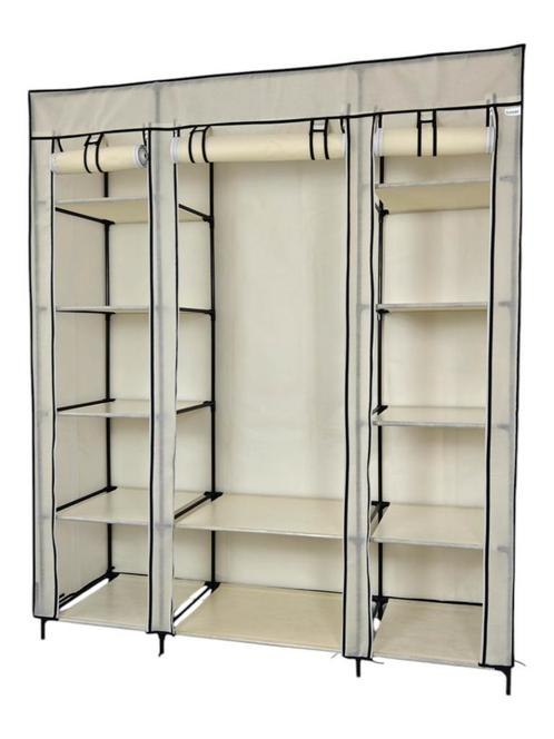 Opvouwbare Kledingkast | Campingkast | 144x44x170 | Crème, Huis en Inrichting, Kasten | Kledingkasten, 25 tot 50 cm, Met lade(s)