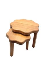 Set bijzettafels - Eik - Set van twee eiken houten