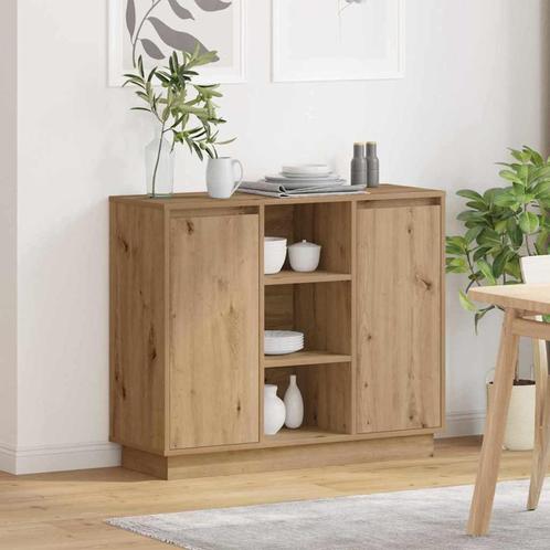 vidaXL Dressoir met plank Artisan Eiken 90 x 32 x 75 cm, Huis en Inrichting, Tafels | Kaptafels, Nieuw, Verzenden