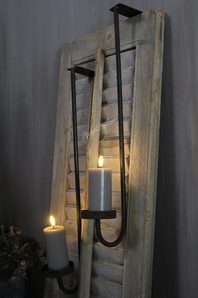 Smeedijzeren luik kandelaar waxinelicht  50 cm, Huis en Inrichting, Woonaccessoires | Kandelaars en Kaarsen, Nieuw, Ophalen of Verzenden