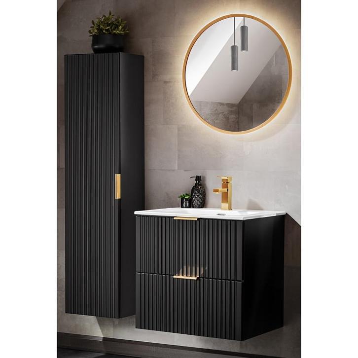 Badkamermeubel Polaris Zwart 60CM (Badkamermeubels), Huis en Inrichting, Badkamer | Badkamermeubels, Nieuw, Ophalen of Verzenden