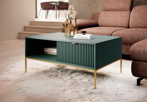Meubella salontafel Navil groen goud 104 cm, Huis en Inrichting, Tafels | Salontafels, 100 tot 150 cm, Nieuw, Minder dan 50 cm