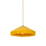 Retro hanglamp geel velours met franjes - Frills, Huis en Inrichting, Lampen | Hanglampen, Nieuw, Overige materialen, Art Deco