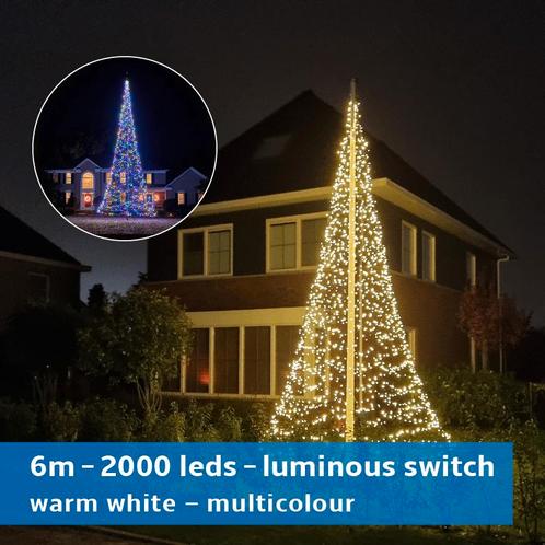 Fairybell 6 meter LUMINOUS SWITCH 2000 leds warm white OF, Diversen, Vlaggen en Wimpels, Nieuw