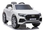 Kinderauto, AUDI Q8 Quattro S-line wit, leder, RC, eva, ETC, Ophalen of Verzenden, Nieuw