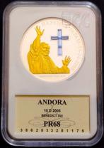 Andorra. 10 Diners 2005 Pope Benedict XVI Proof, Swarovski